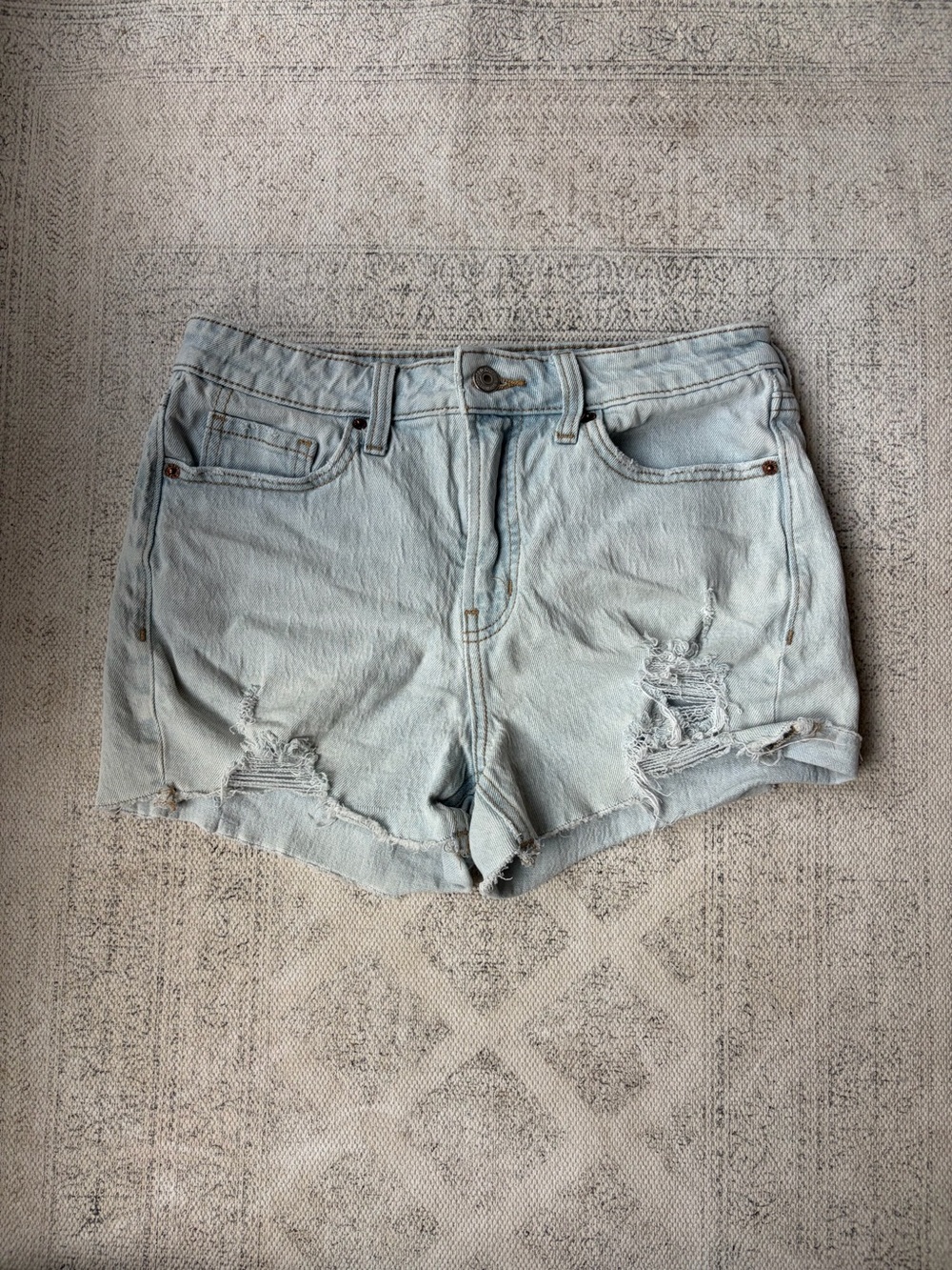 Old Navy Light Blue Distressed Denim Cutoff Shorts